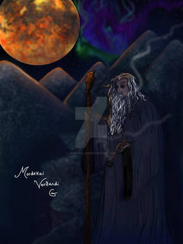 Gandalf Smoking Beneath a Blood Moon