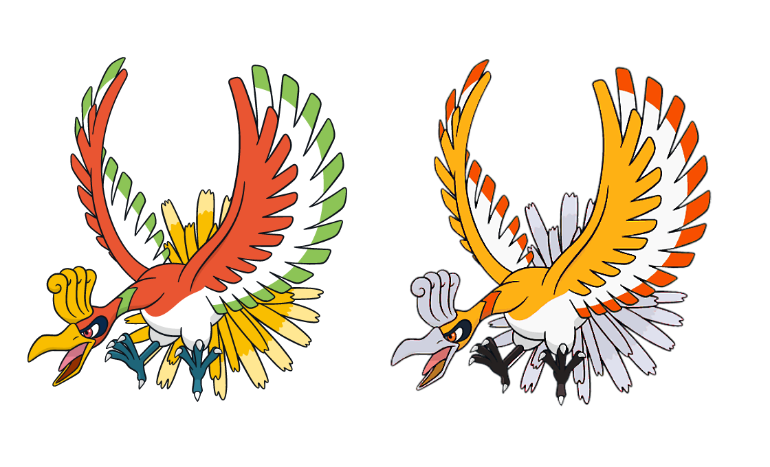 Rainbow Ho-oh Recolor by Dark-Rose-Creations on DeviantArt