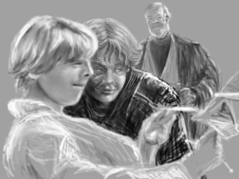 Luke, Anakin and Obi-Wan