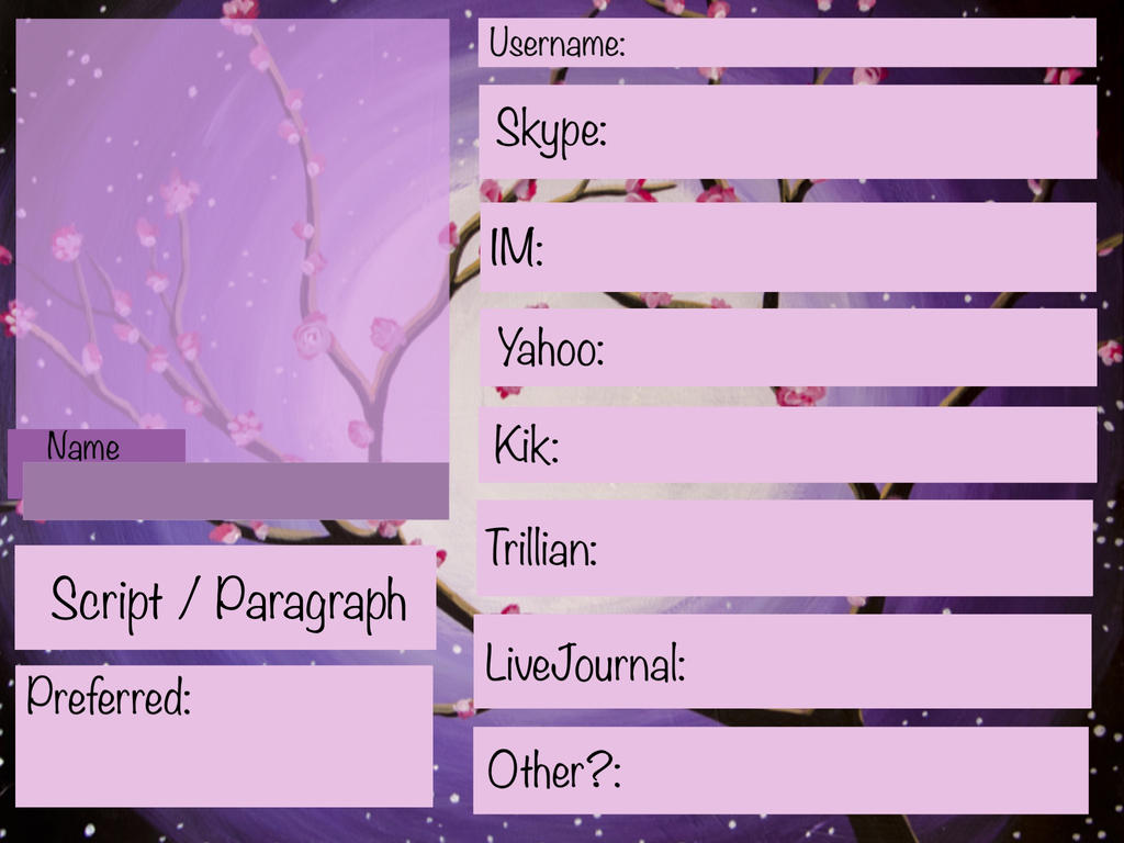 SNS roleplay card by XImthecookiemonsterX on DeviantArt