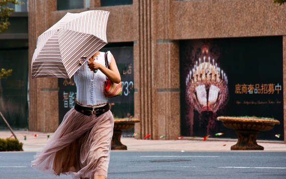 Umbrella Girl Crossing