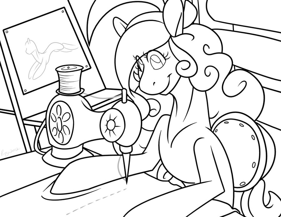 Sewing - Coloring Page