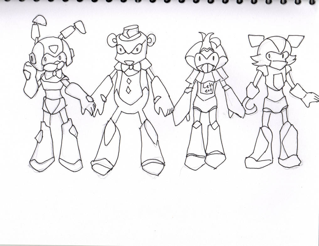 Drawing Reploids Animatronics as reploids by FrontBullet on DeviantArt