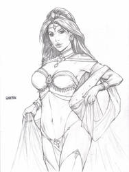 Princess Jasmine 9x12 sketch