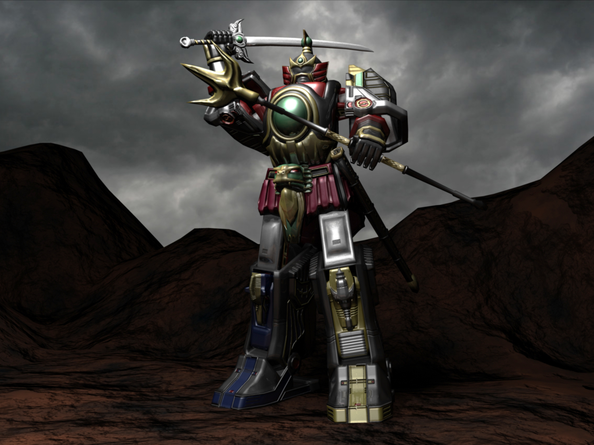 3d Thunder megazord/Dairen'oh high poly render