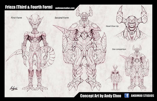 Frieza 1st and 2nd Form Concept Art Sketch