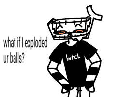 Points and laughs at your crotch combusting