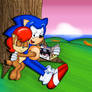 Sonic and Mini Sal story by the tree