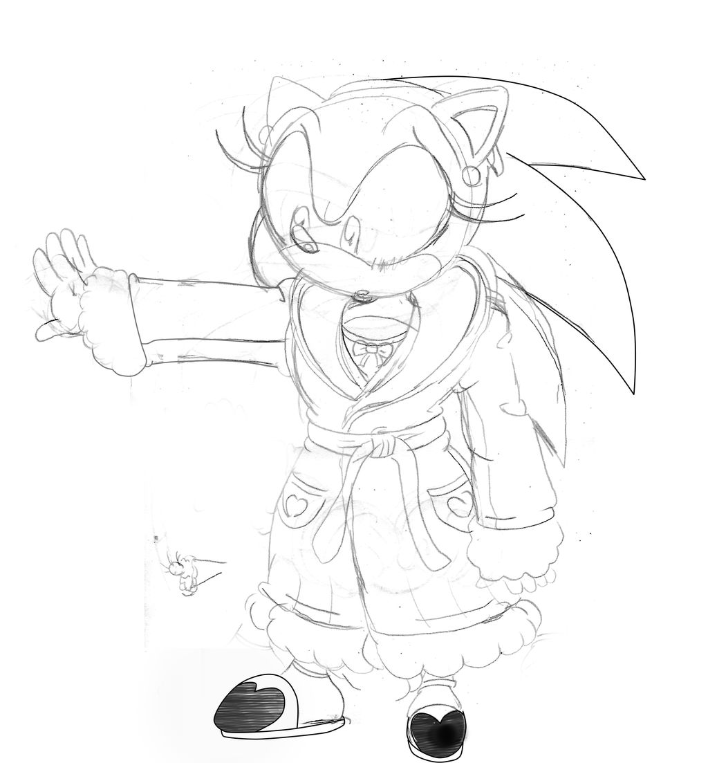 Sonic in Rouge's Luxurious Robe by ClassicSonicSatAm on DeviantArt