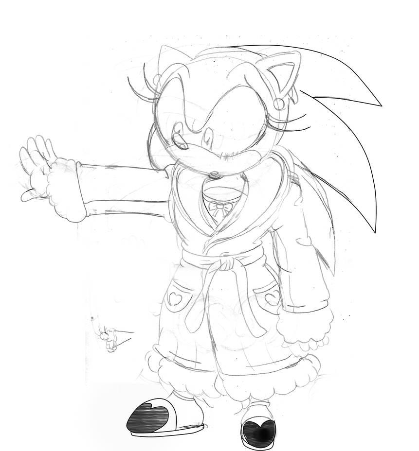 Sonic in Rouge's Luxurious Robe by ClassicSonicSatAm on DeviantArt