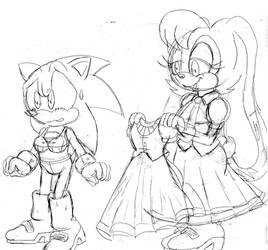 Vanilla puts a dress on Sonic wip