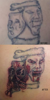 tattoo cover up zombie/ survivor gasmask