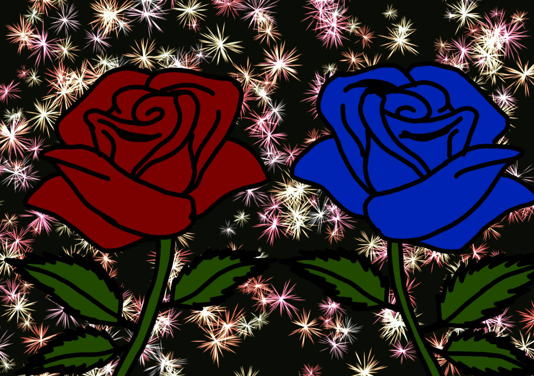 Red and Blue Rose by Artlover933 on DeviantArt