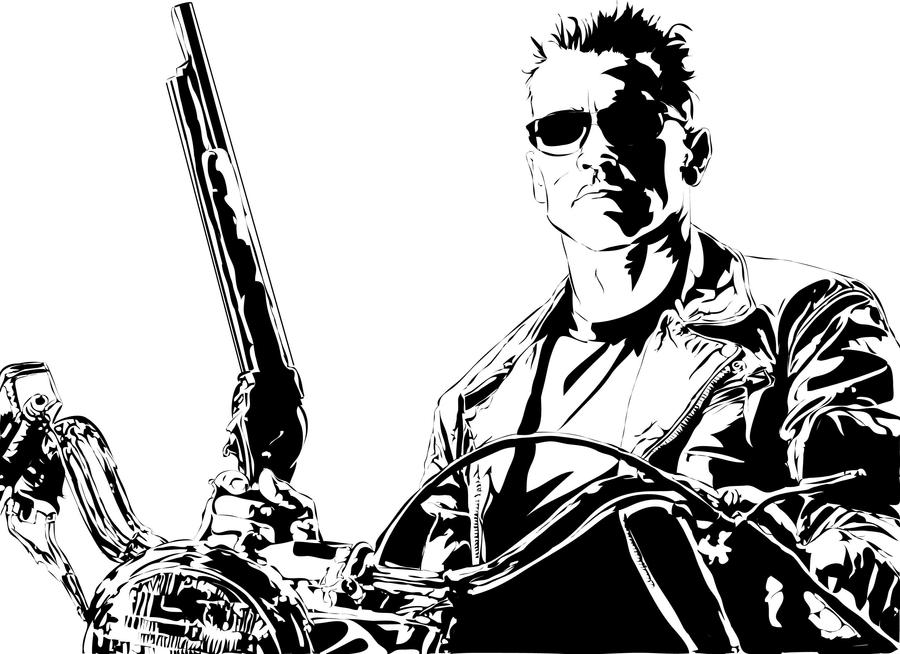 TerminatorBlackandWhite by khaur on DeviantArt