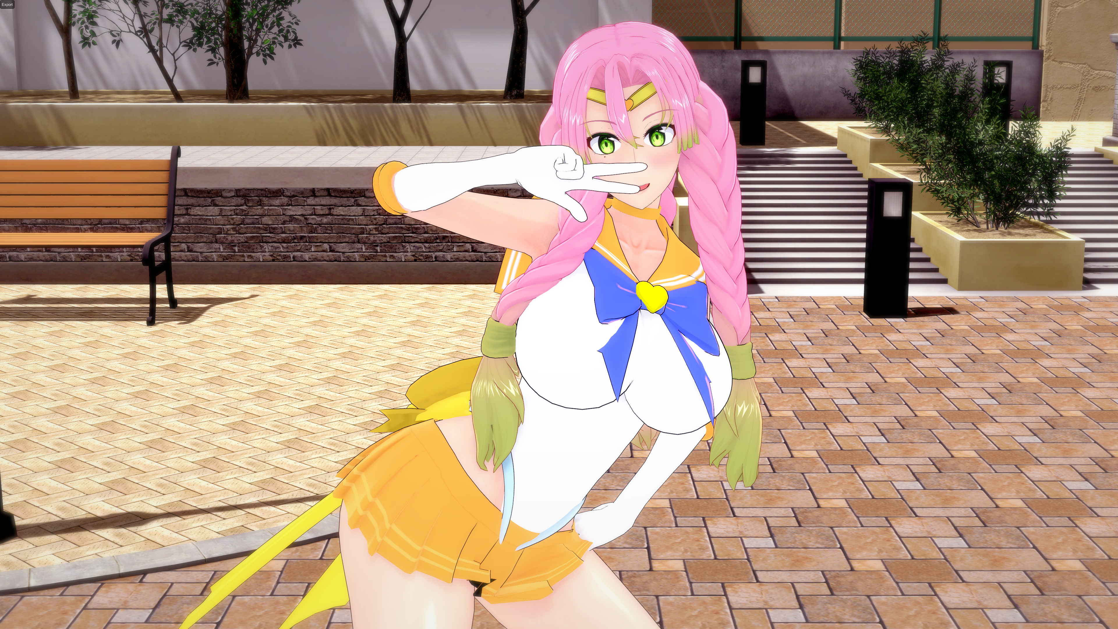 Koikatsu Sailor Mitsuri Kanroji on street