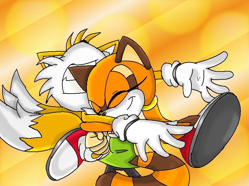Tails Hugging Sonic.