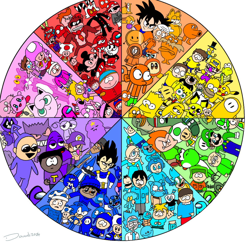 COLOR WHEEL OVER 115+ CHARACTERS by BrotherRaichu on DeviantArt
