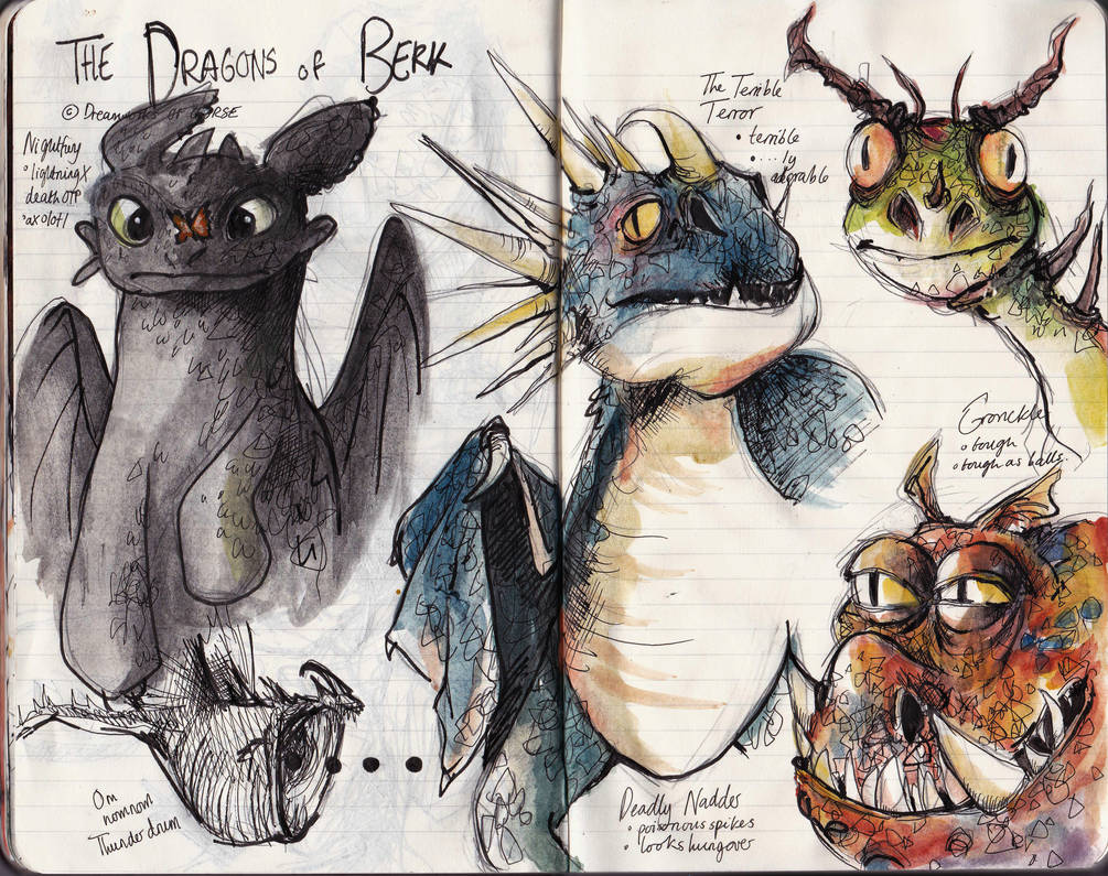 HTTYD Dragon sketches by Dreamsoffools on DeviantArt