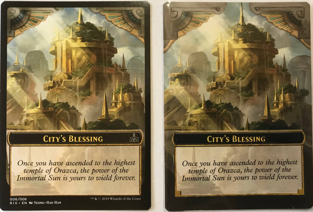 city's blessing mtg cards Token Pack for Magic the Gathering MTG: 4 pack City's The Adventurer's Press size trading card sleeves Extended Art: MTG City's Blessing
