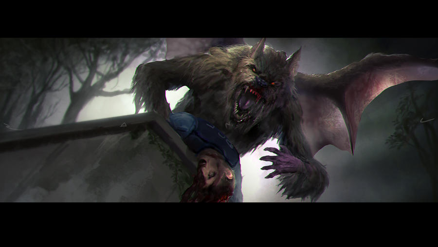 Painted werewolf with wings. by TheComicArtist on DeviantArt