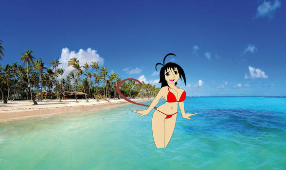 Miyoko at the beach