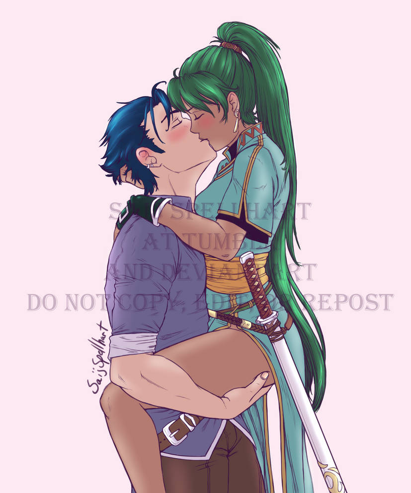 Hector Holding up Lyn while they kiss