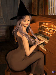A witchy organist by Chronophontes