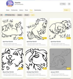 Ko-fi Shop YCHs!