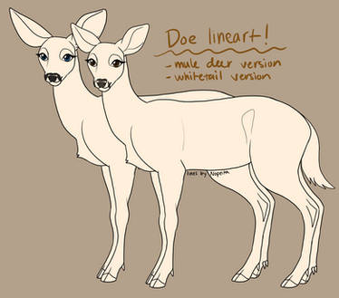 P2U Doe Deer Lineart/Base! (USD or points)