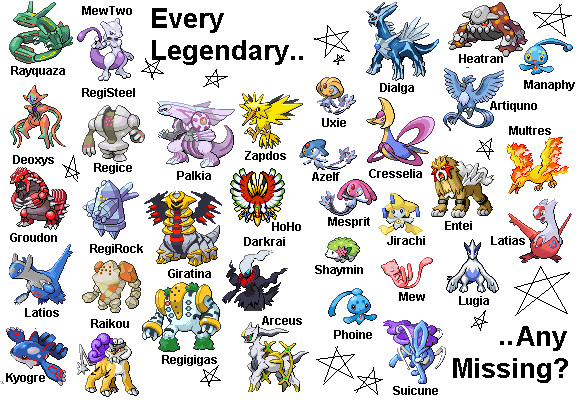 Os pokemons Lendarios  All legendary pokemon, Pokemon names, Pokemon