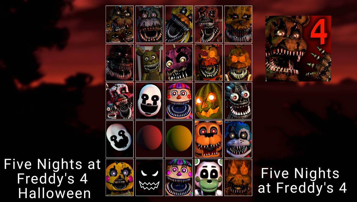 UCN Fnaf 4 and the halloween roster builder by GameIAN361 on DeviantArt