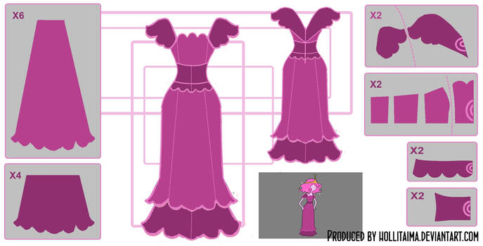 Princess Bubblegum Plum Dress Cosplay Design Draft