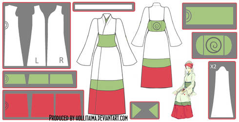 Mito Uzumaki Kimono Cosplay Design Draft