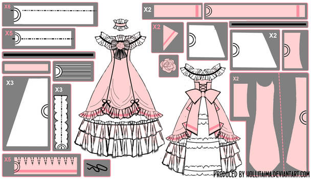 Ciel Phantomhive Ballgown Cosplay Pattern Draft