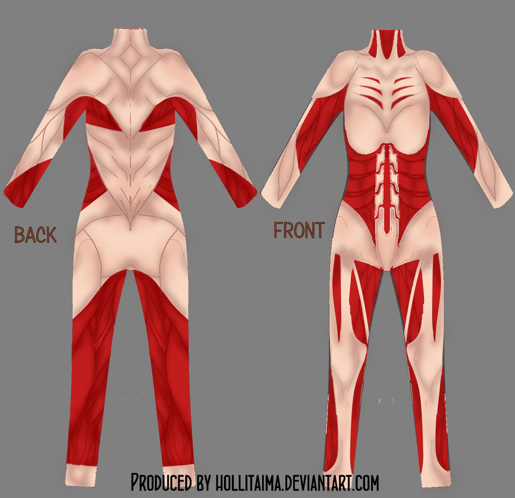 Female titan cosplay bodysuit draft by Hollitaima