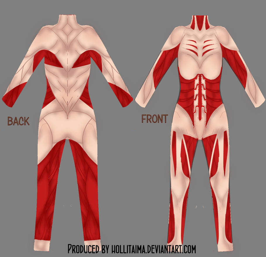 Female titan cosplay bodysuit draft by Hollitaima