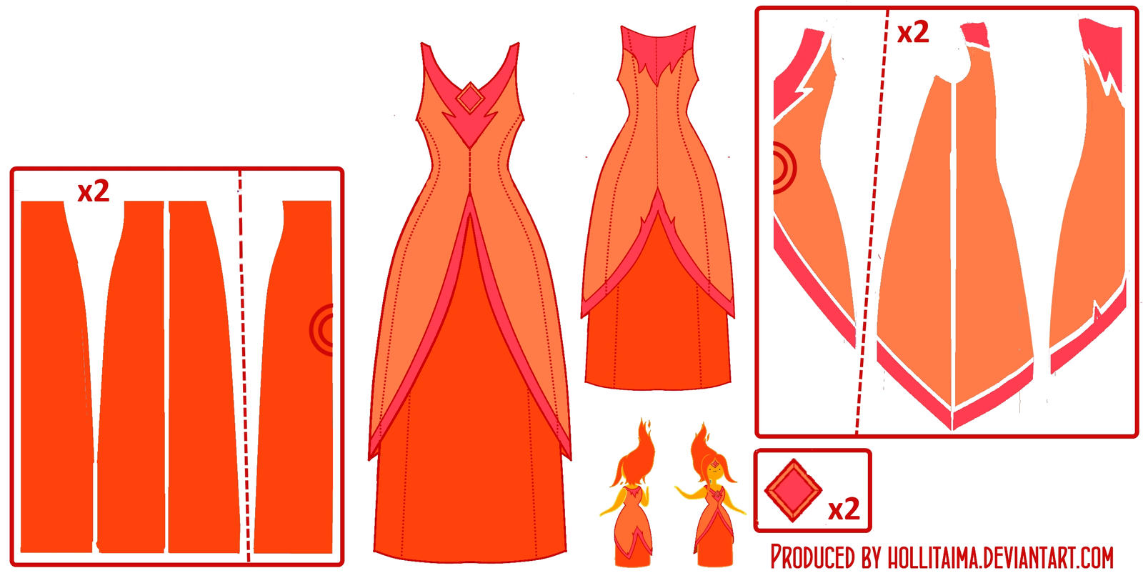 Flame Princess Pattern Draft by Hollitaima on DeviantArt Flame Princess Pattern Draft by Hollitaima on DeviantArt
