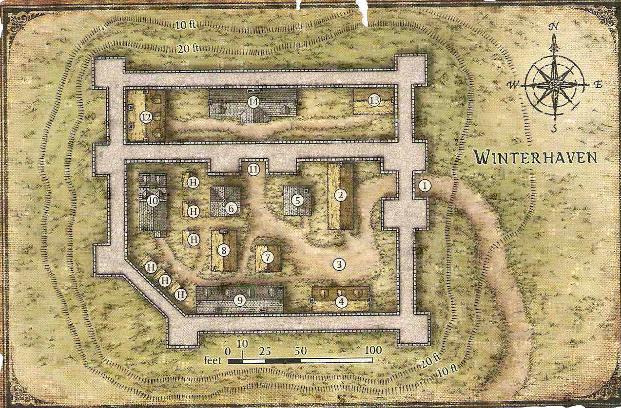 Wizards of the Coast (C) map of Winterhaven.