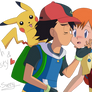 Ash kissing Misty on the cheek