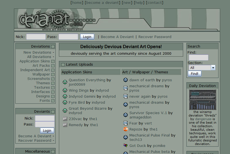 Deviantart Layout 2008 Deviantart In 2000 ! by Ali8888 on DeviantArt
