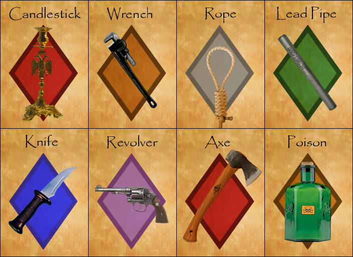 Clue Weapons by droo216 on DeviantArt
