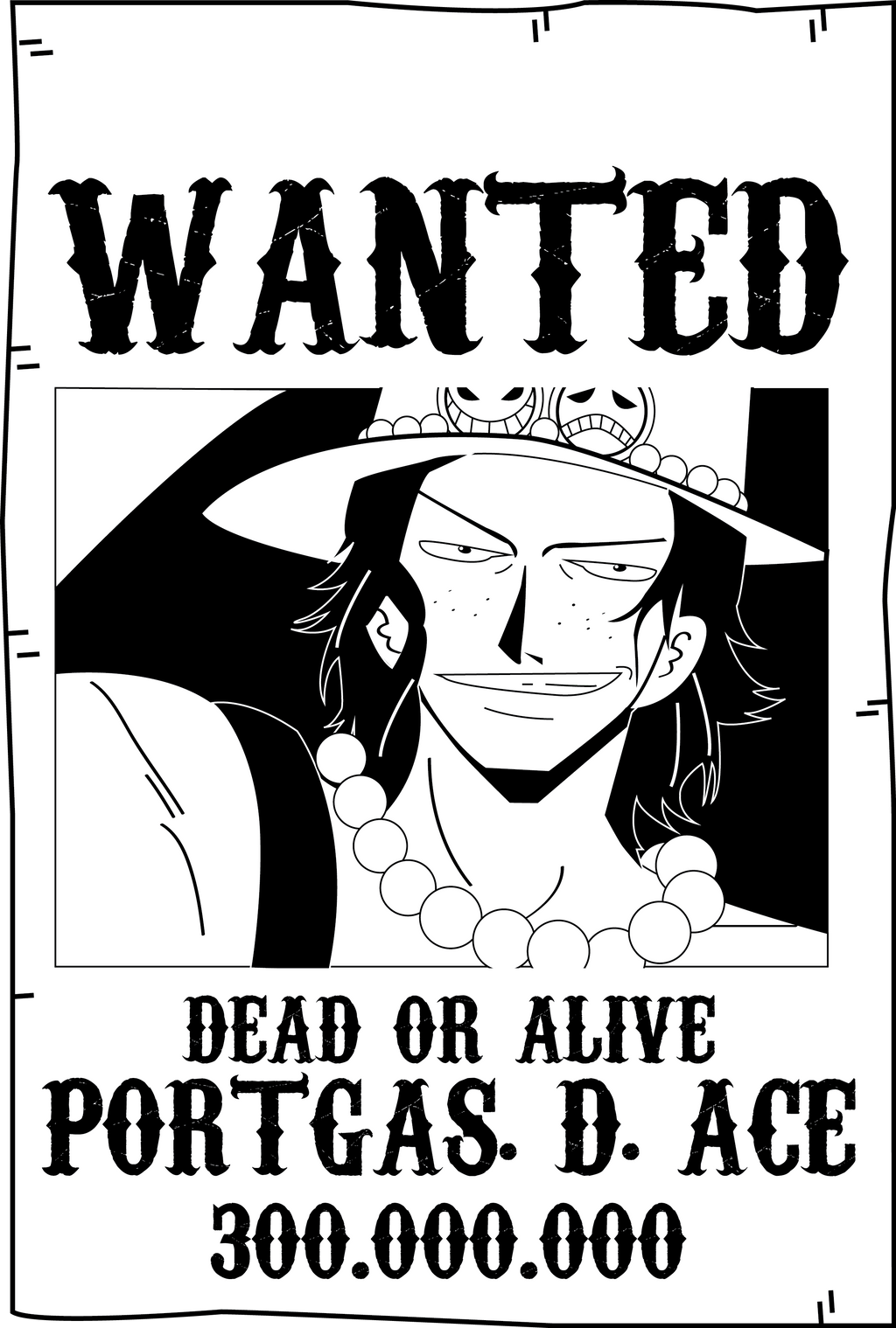 Vector Ace Wanted One Piece By Milenafernandes On Deviantart
