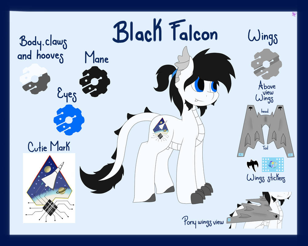 Falcon Reference Commission-Reference-Sheet-Black-Falcon-by.KPArt by KathePArt on DeviantArt