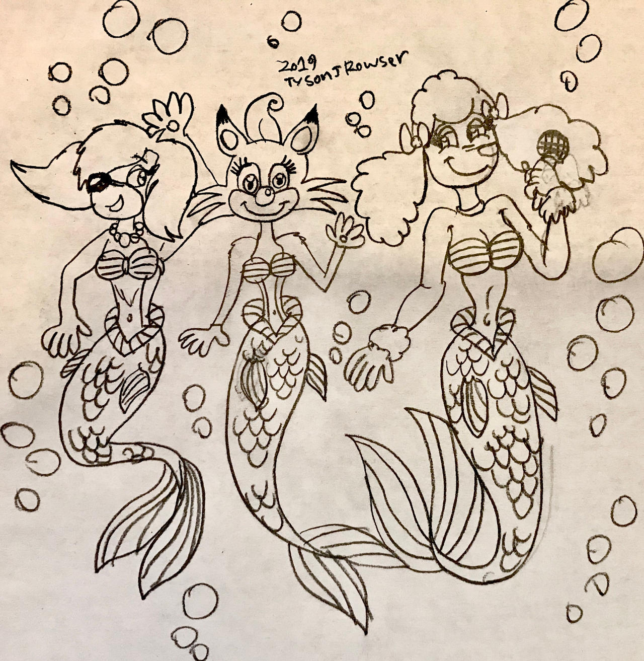 Three Mer-Animal beauties by RowserlotStudios1993 on DeviantArt