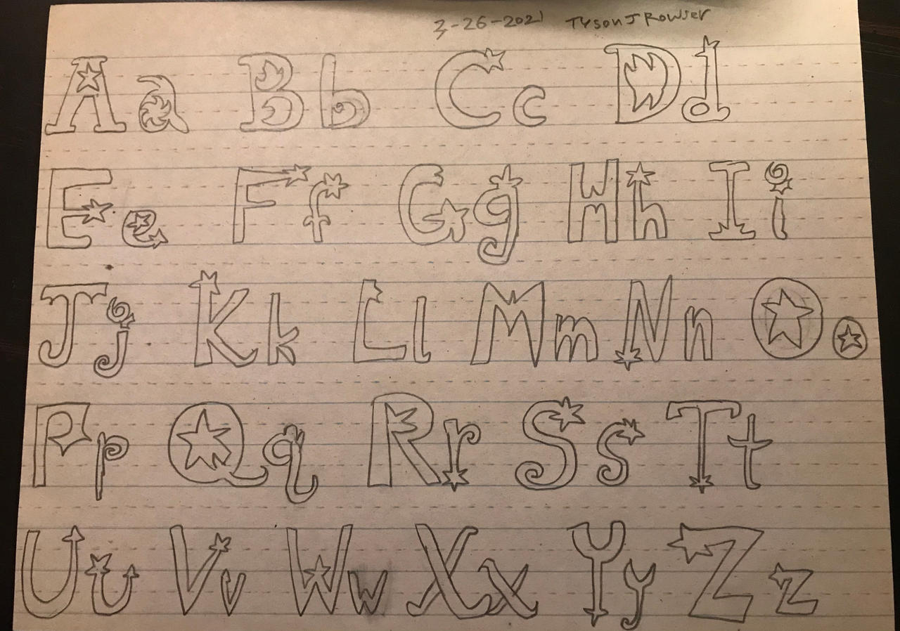Rowell Lettering My Rowserlot styled alphabetical letter drawing by RowserlotStudios1993 ...