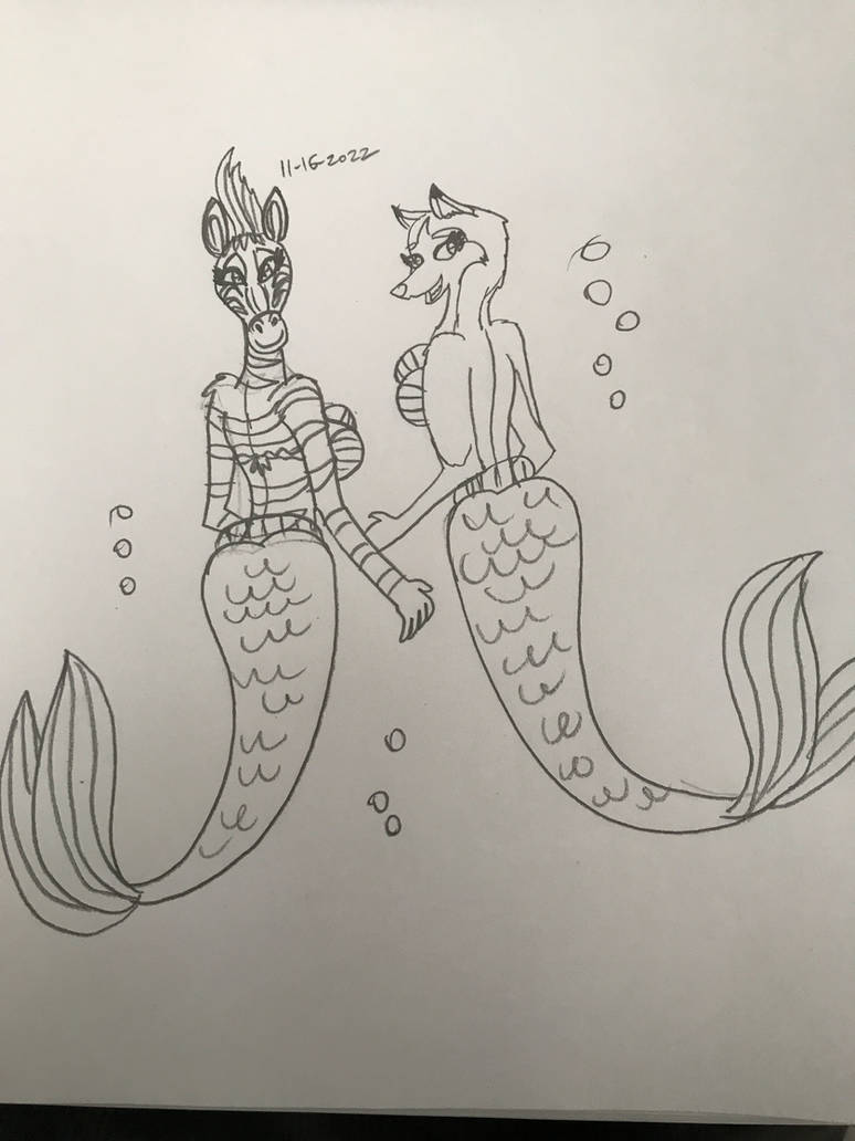 Meranimal girls shown their backsides by RowserlotStudios1993 on DeviantArt