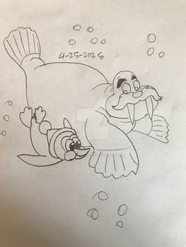 Chilly Willy as Tip and Wally Warlus as Dash