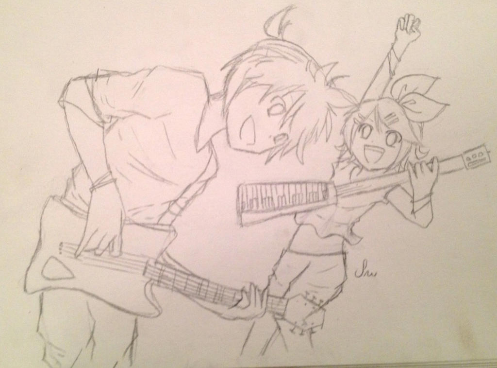 Rin an Len sketch [before coloring]