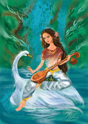 Saraswati, indian goddess by ArtStudioPauline