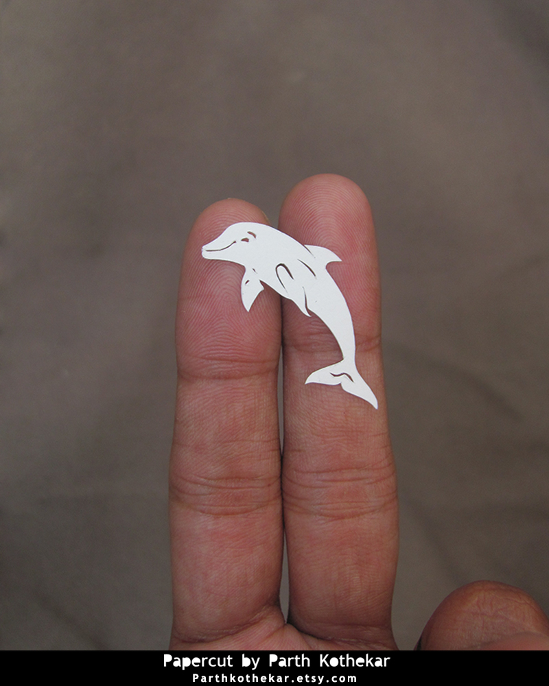 Miniature Papercut - Dolphin